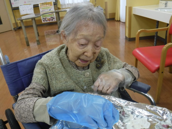 特養　行事　おやつ　クッキング　きんつば